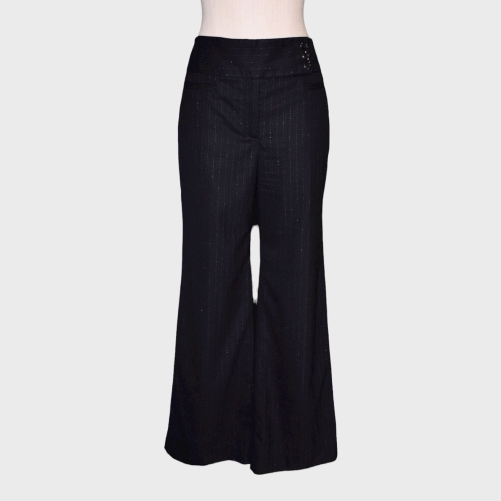 WHBM Shimmery Pinstripe Wide Leg Dress Pants